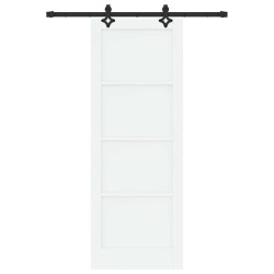 Porte coulissante avec kit de matériel 'ORKDAL'en bois massif de pin blanc 