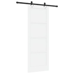 Porte coulissante avec kit de matériel 'ORKDAL'en bois massif de pin blanc 