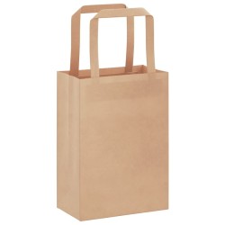 Sacs en papier 50 pcs avec poignées marron 15x8x21 cm 