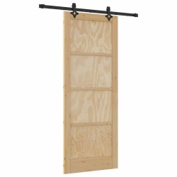 Porte coulissante avec quincaillerie 'ORKDAL'en bois massif de pin 