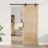 Porte coulissante avec quincaillerie 'ORKDAL'en bois massif de pin 