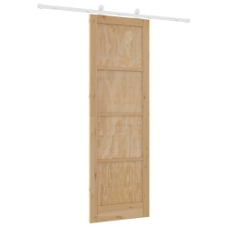 Porte coulissante avec matériel 'ORKDAL'en bois massif de pin 