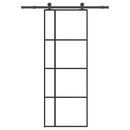 Porte coulissante avec kit de quincaillerie 76x205 cm Verre ESG 