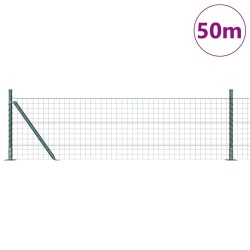 Clôture Euro avec 13 poteaux à bride 0,6 x 50 m en acier galvanisé 