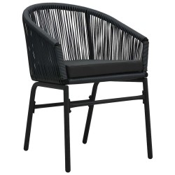 Ensemble de salle à manger de jardin 3 pièces - Rattan synthétique noir 