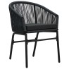 Ensemble de salle à manger de jardin 3 pièces - Rattan synthétique noir 