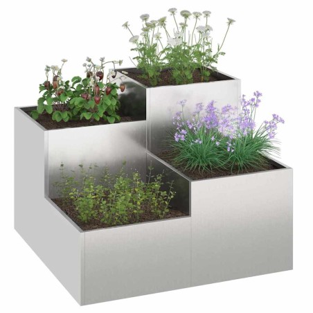 Jardinière 100x100x60 cm en acier inoxydable 