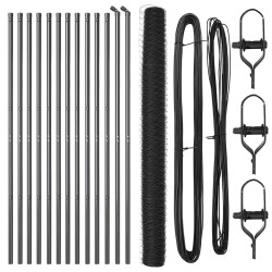 Ensemble de Clôture Lot de 2 Gris Métal 25 x 1,5 m Durable 
