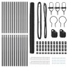 Ensemble de Clôture Lot de 2 Gris Métal 25 x 1,5 m Durable 