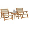 Ensemble de Chaises de Jardin avec Table - 3 Pièces en Bois d'Acacia Massif Beige 