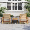 Ensemble de Chaises de Jardin avec Table - 3 Pièces en Bois d'Acacia Massif Beige 