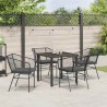 Ensemble de jardin de 5 pièces avec des coussins en poly rotin noir. 