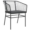 Ensemble de jardin de 5 pièces avec des coussins en poly rotin noir. 