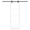 Porte coulissante avec ensemble matériel Blanc 83x232 cm Bois massif Pin 