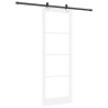 Porte coulissante avec ensemble matériel Blanc 83x232 cm Bois massif Pin 