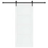 Porte coulissante avec set de matos blanc 83x202 cm en bois massif de pin 