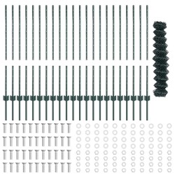 Clôture en chaîne avec 22 poteaux U verte 1x25 m acier 