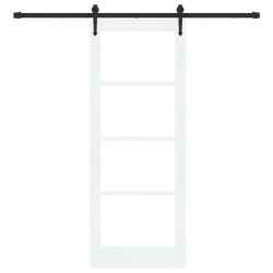 Porte coulissante avec quincaillerie blanche 78x202 cm en pin massif 