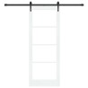 Porte coulissante avec quincaillerie blanche 78x202 cm en pin massif 