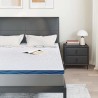 Coussins de Matelas Blanc et Bleu 140 x 200 cm 