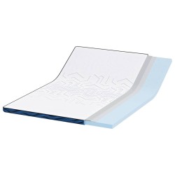 Coussins de Matelas Blanc et Bleu 140 x 200 cm 