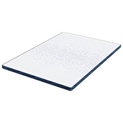 Coussins de Matelas Blanc et Bleu 140 x 200 cm 