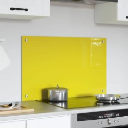 Dosseret de cuisine Jaune 80x50x0,6 cm en verre trempé 