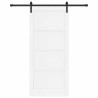 Porte Coulissante avec Matériel Blanc 93x211 cm Bois Massif Pin 