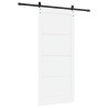 Porte Coulissante avec Matériel Blanc 93x211 cm Bois Massif Pin 