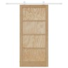 Porte Coulissante avec Kit Quincaillerie 93x202 cm en Bois Massif de Pin 