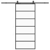 Porte coulissante kit de quincaillerie noir 90x205 cm verre ESG 