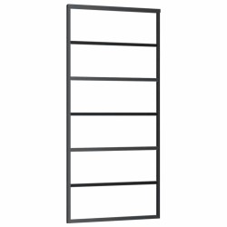 Porte coulissante kit de quincaillerie noir 90x205 cm verre ESG 