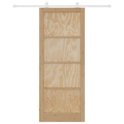 Porte coulissante avec matériel 'ORKDAL'en bois massif de pin 