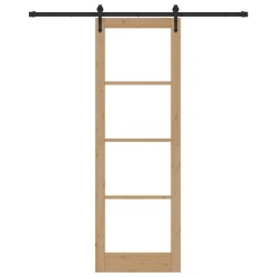 Porte coulissante avec kit de quincaillerie 78x232 cm Bois massif Pin 