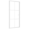 Porte intérieure 93x201,5 cm Blanc Verre ESG et aluminium 