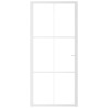 Porte intérieure 93x201,5 cm Blanc Verre ESG et aluminium 