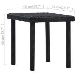 Table à thé de jardin Marron 40x40x40 cm Résine tressée 
