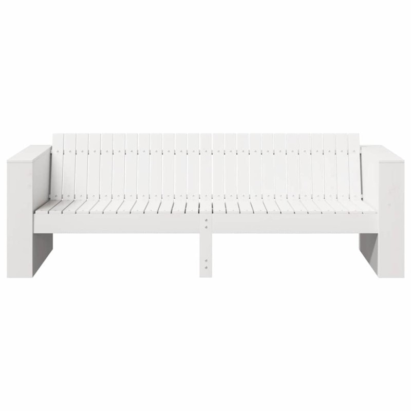 Canapé de jardin 3 places Blanc Bois Moyen Durable 