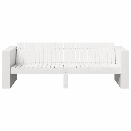 Canapé de jardin 3 places Blanc Bois Moyen Durable 