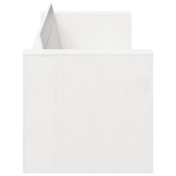 Canapé de jardin 3 places Blanc Bois Moyen Durable 
