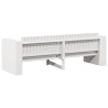 Canapé de jardin 3 places Blanc Bois Moyen Durable 