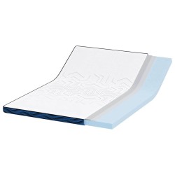Coussins de Matelas Blanc et Bleu 160 x 200 cm 