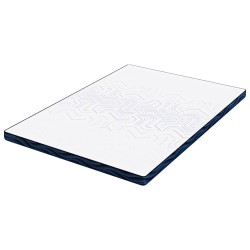 Coussins de Matelas Blanc et Bleu 160 x 200 cm 