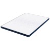 Coussins de Matelas Blanc et Bleu 160 x 200 cm 