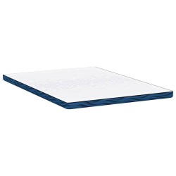 Coussins de Matelas Blanc et Bleu 160 x 200 cm 