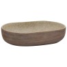 Vasque à poser sable et marron ovale 59x40x14 cm céramique 