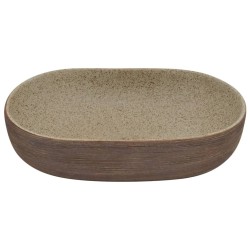 Vasque à poser sable et marron ovale 59x40x14 cm céramique 