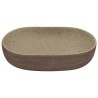 Vasque à poser sable et marron ovale 59x40x14 cm céramique 