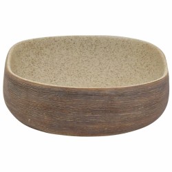 Vasque à poser sable et marron ovale 59x40x14 cm céramique 