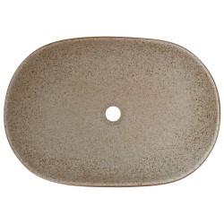 Vasque à poser sable et marron ovale 59x40x14 cm céramique 